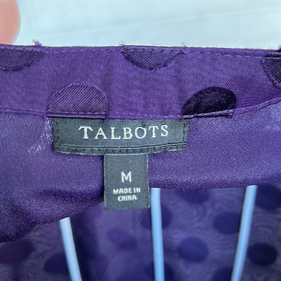Talbots festive purple blouse Sz m - Picture 4 of 6